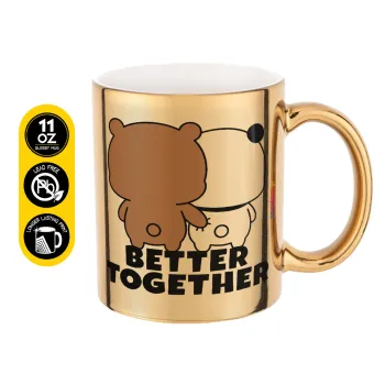 Bubu & Dudu Better together, Mug ceramic, gold mirror, 330ml