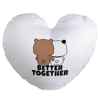 Bubu & Dudu Better together, Μαξιλάρι καναπέ καρδιά 40x40cm περιέχεται το  γέμισμα