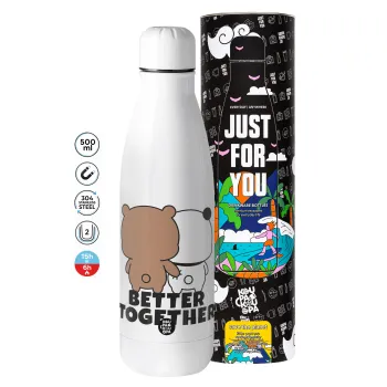 Bubu & Dudu Better together, Μεταλλικό παγούρι θερμός (Stainless steel), 500ml