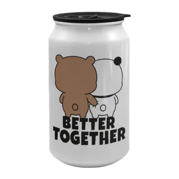 Bubu & Dudu Better together, Κούπα ταξιδιού μεταλλική με καπάκι (tin-can) 500ml