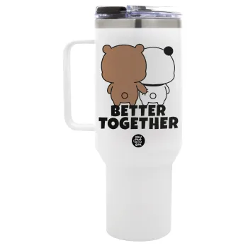 Bubu & Dudu Better together, Mega Tumbler με καπάκι, διπλού τοιχώματος (θερμό) 1,2L