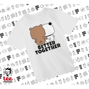 Bubu & Dudu Better together, WHITE childrens T-Shirt made of 100% cotton, for every day. Vegan & OEKO-TEX certified.