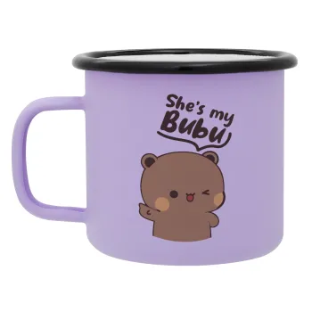 She's my Bubu, Κούπα Μεταλλική εμαγιέ ΜΑΤ Light Pastel Purple 360ml