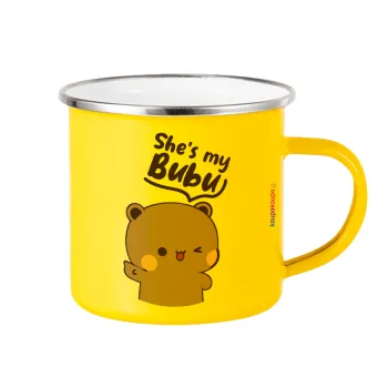 She's my Bubu, Κούπα Μεταλλική εμαγιέ Κίτρινη 360ml