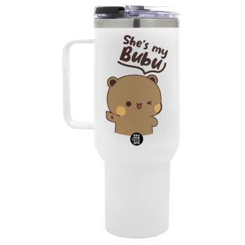 She's my Bubu, Mega Tumbler με καπάκι, διπλού τοιχώματος (θερμό) 1,2L