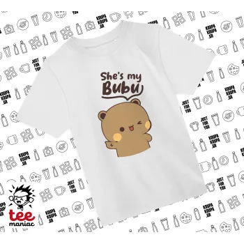 She's my Bubu, WHITE childrens T-Shirt made of 100% cotton, for every day. Vegan & OEKO-TEX certified.