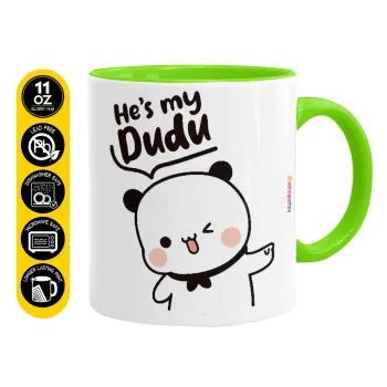 He's my Dudu, Κούπα χρωματιστή βεραμάν, κεραμική, 330ml