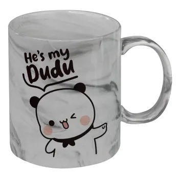 He's my Dudu, Κούπα κεραμική, marble style (μάρμαρο), 330ml