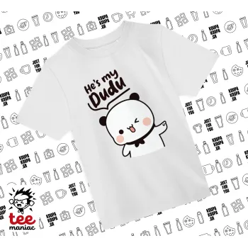 He's my Dudu, WHITE childrens T-Shirt made of 100% cotton, for every day. Vegan & OEKO-TEX certified.