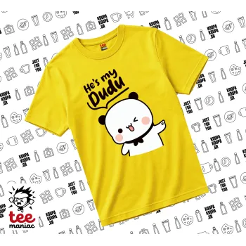 He's my Dudu, yellow childrens T-Shirt made of 100% cotton, for every day. Vegan & OEKO-TEX certified.