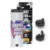 Travel Tumbler θερμό με διπλό καπάκι, μεταλλικό καλαμάκι και βούρτσα καθαρισμού (Ανωξείδωτο 304 Food grade, BPA free, 600ml)