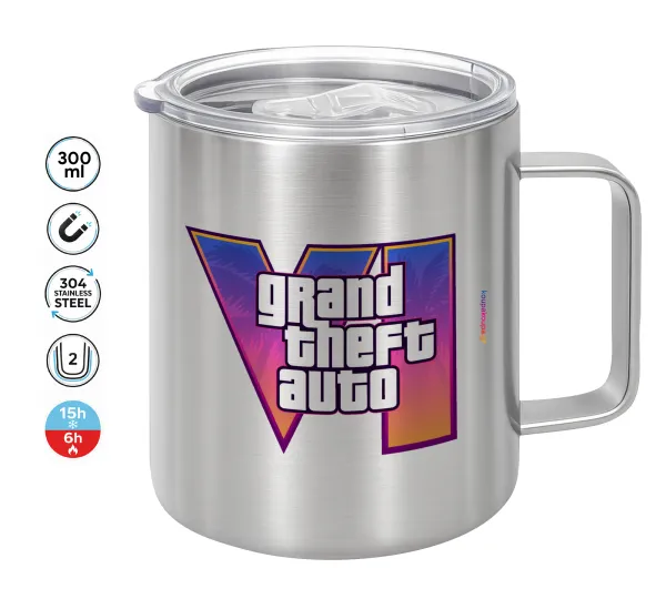 GTA VI — Double-walled stainless steel mug 300ml with temperature-retaining lid