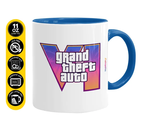 GTA VI — Mug colored blue, ceramic, 330ml