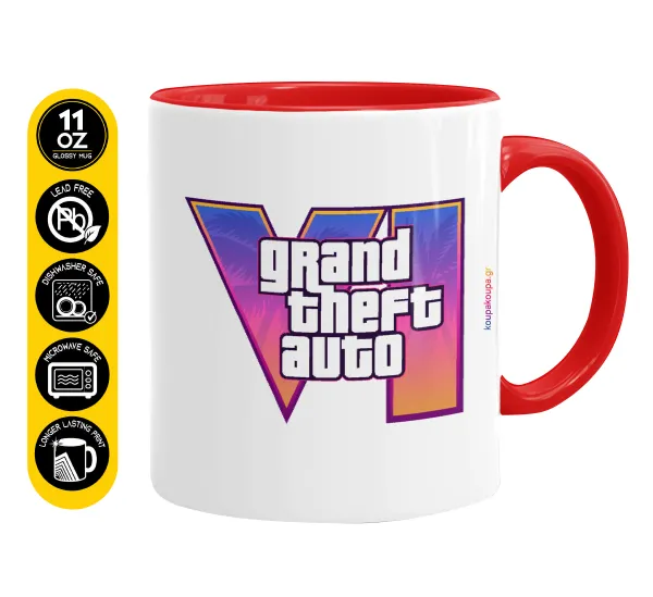 GTA VI — Mug colored red, ceramic, 330ml