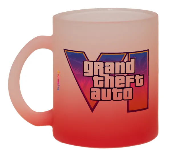 GTA VI — Κούπα γυάλινη δίχρωμη με βάση το κόκκινο ματ, 330ml