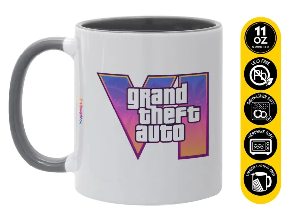 GTA VI — Κούπα χρωματιστή γκρι, κεραμική, 330ml