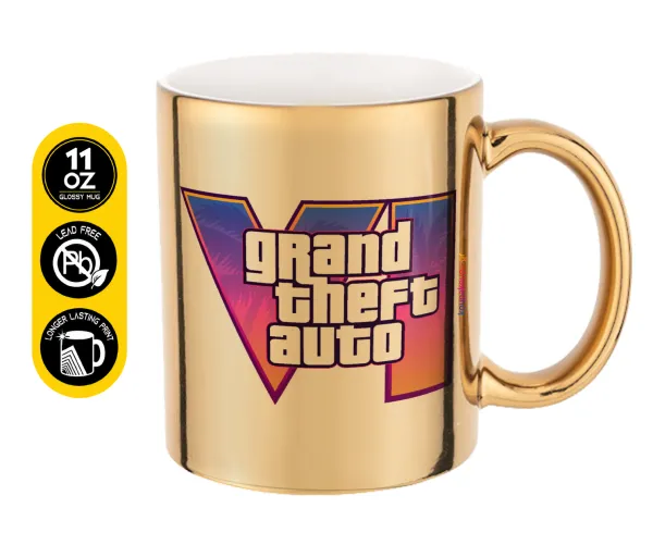 GTA VI — Κούπα κεραμική, χρυσή καθρέπτης, 330ml