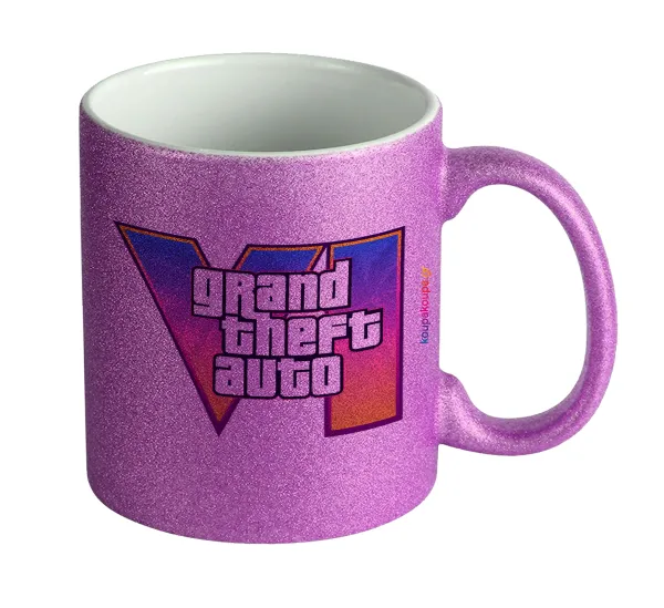 GTA VI — Κούπα Μωβ Glitter που γυαλίζει, κεραμική, 330ml