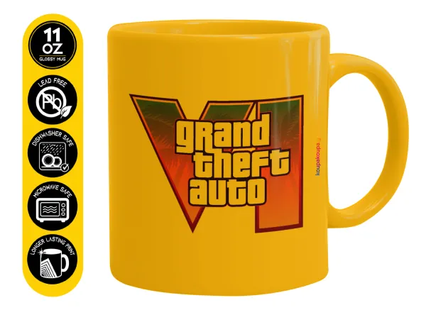 GTA VI — Ceramic coffee mug yellow, 330ml