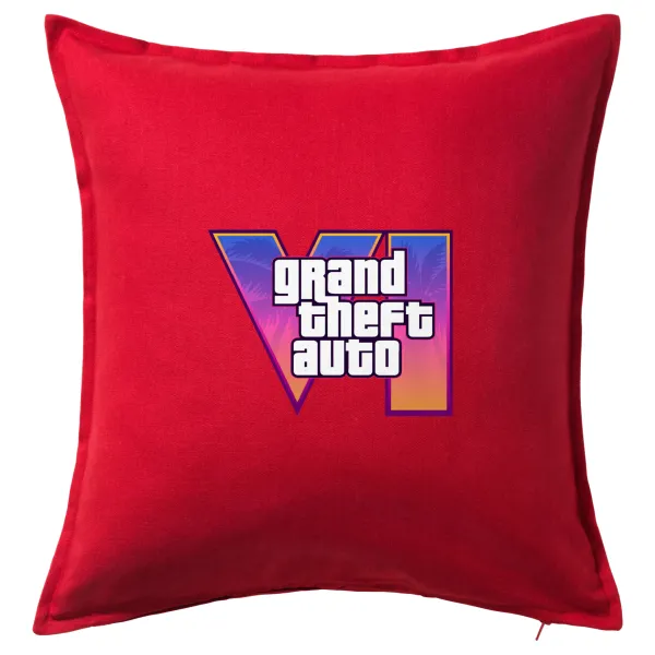 GTA VI — Μαξιλάρι καναπέ Κόκκινο 100% βαμβάκι, περιέχεται το γέμισμα (50x50cm)