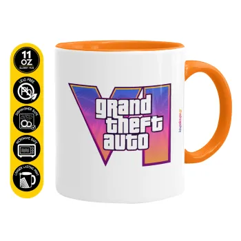 GTA VI, Κούπα χρωματιστή πορτοκαλί, κεραμική, 330ml