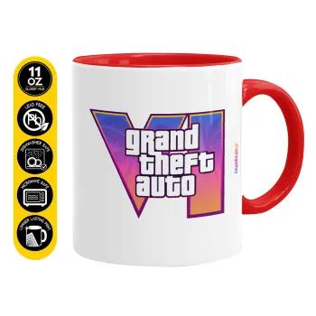 GTA VI, Κούπα χρωματιστή κόκκινη, κεραμική, 330ml