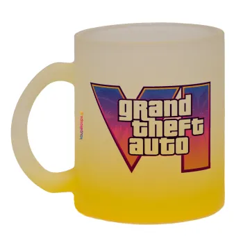 GTA VI, Κούπα γυάλινη δίχρωμη με βάση το κίτρινο ματ, 330ml