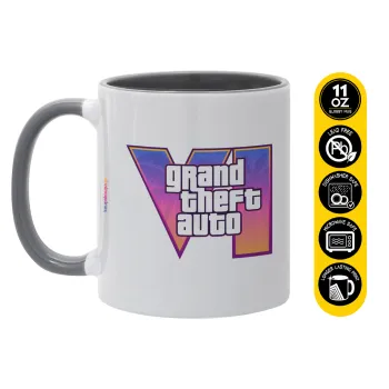 GTA VI, Κούπα χρωματιστή γκρι, κεραμική, 330ml