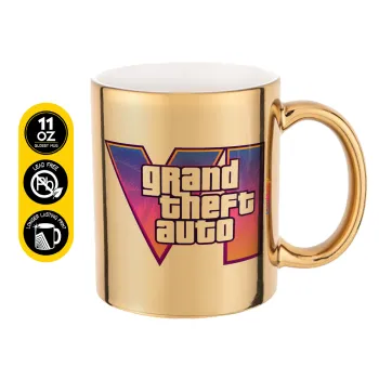 GTA VI, Κούπα κεραμική, χρυσή καθρέπτης, 330ml