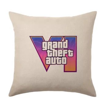 GTA VI, Μαξιλάρι καναπέ ΛΙΝΟ 40x40cm περιέχεται το  γέμισμα