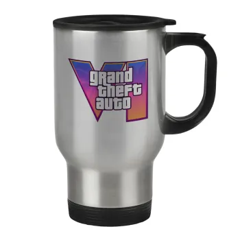GTA VI, Κούπα ταξιδιού ανοξείδωτη με καπάκι, διπλού τοιχώματος (θερμό) 450ml