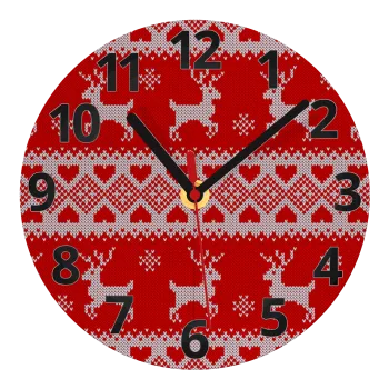 Deer knitted, Ρολόι τοίχου γυάλινο (20cm)