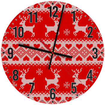 Deer knitted, Ρολόι τοίχου ξύλινο (30cm)