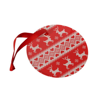 Χριστουγεννιάτικο πλεκτό ελάφια, Στολίδι Χριστουγεννιάτικο στολίδι γυάλινο 9cm