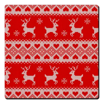 Deer knitted, Τετράγωνο μαγνητάκι ξύλινο 6x6cm