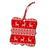 Christmas ornament polygon wooden 7.5cm