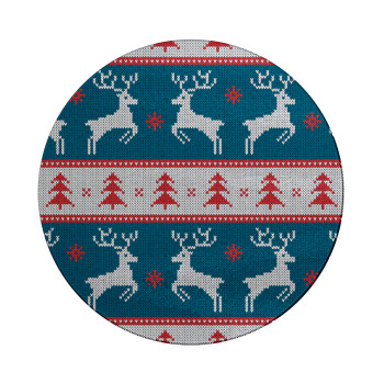 Deer knitted blue, Επιφάνεια κοπής γυάλινη στρογγυλή (30cm)