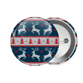 Χριστουγεννιάτικο πλεκτό ελάφια μπλε, Κονκάρδα παραμάνα 7.5cm