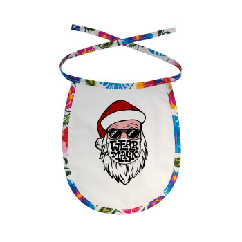 Santa wear mask, Σαλιάρα μωρού αλέκιαστη με κορδόνι Χρωματιστή