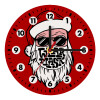 Άγιος Βασίλης με μάσκα, Ρολόι τοίχου ξύλινο (20cm)