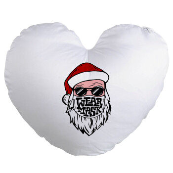 Άγιος Βασίλης με μάσκα, Μαξιλάρι καναπέ καρδιά 40x40cm περιέχεται το  γέμισμα