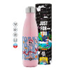 Metal mug thermos Pink Iridiscent (Stainless steel), double wall, 500ml