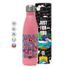 Metal mug thermos Pink Mat (Stainless steel), double wall, 500ml