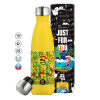 Yellow Stainless Steel Metallic Thermos, double-walled, 500ml