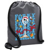 Backpack pouch GYMBAG GREY, with pocket (40x48cm) & thick cords