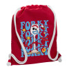 Backpack pouch GYMBAG Red, with pocket (40x48cm) & thick cords