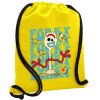 Backpack pouch GYMBAG Yellow, with pocket (40x48cm) & thick cords