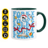 Mug colored green, ceramic, 330ml