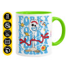 Mug colored light green, ceramic, 330ml