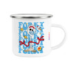 Metallic enamel cup white 360ml